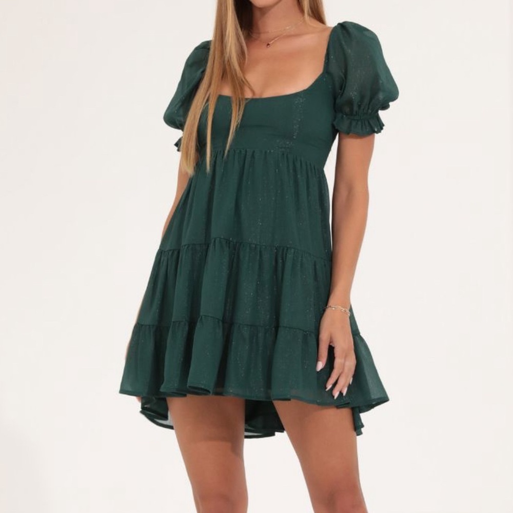 Lucy in the Sky Gloria Shimmer Chiffon Fit and Flare